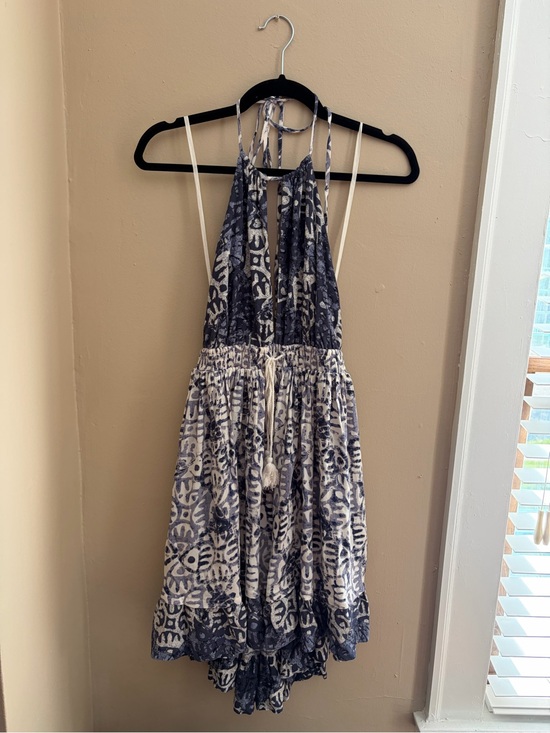 Free People Dresses & Skirts - Free People Navy and White Printed Halter Dress